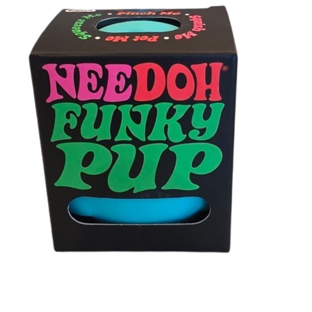 New NeeDoh Funky Pup Teal Blue Squishy Stress Ball Figet Toy